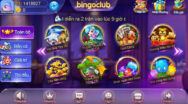 Kho game tại cổng game BinGo Club vô cùng đa dạng và phong phú