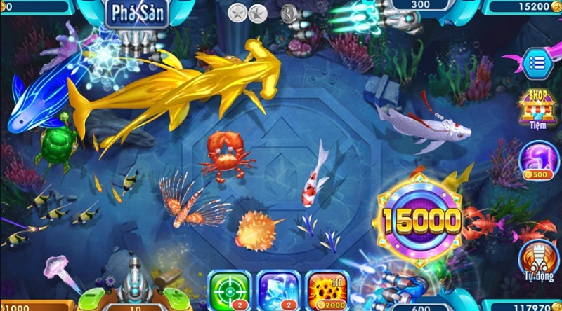 Giao diện đẹp mắt của game bắn cá Win68 Fun