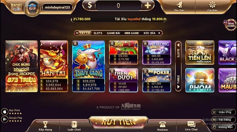 Macau Club sở hữu đa dạng game bài